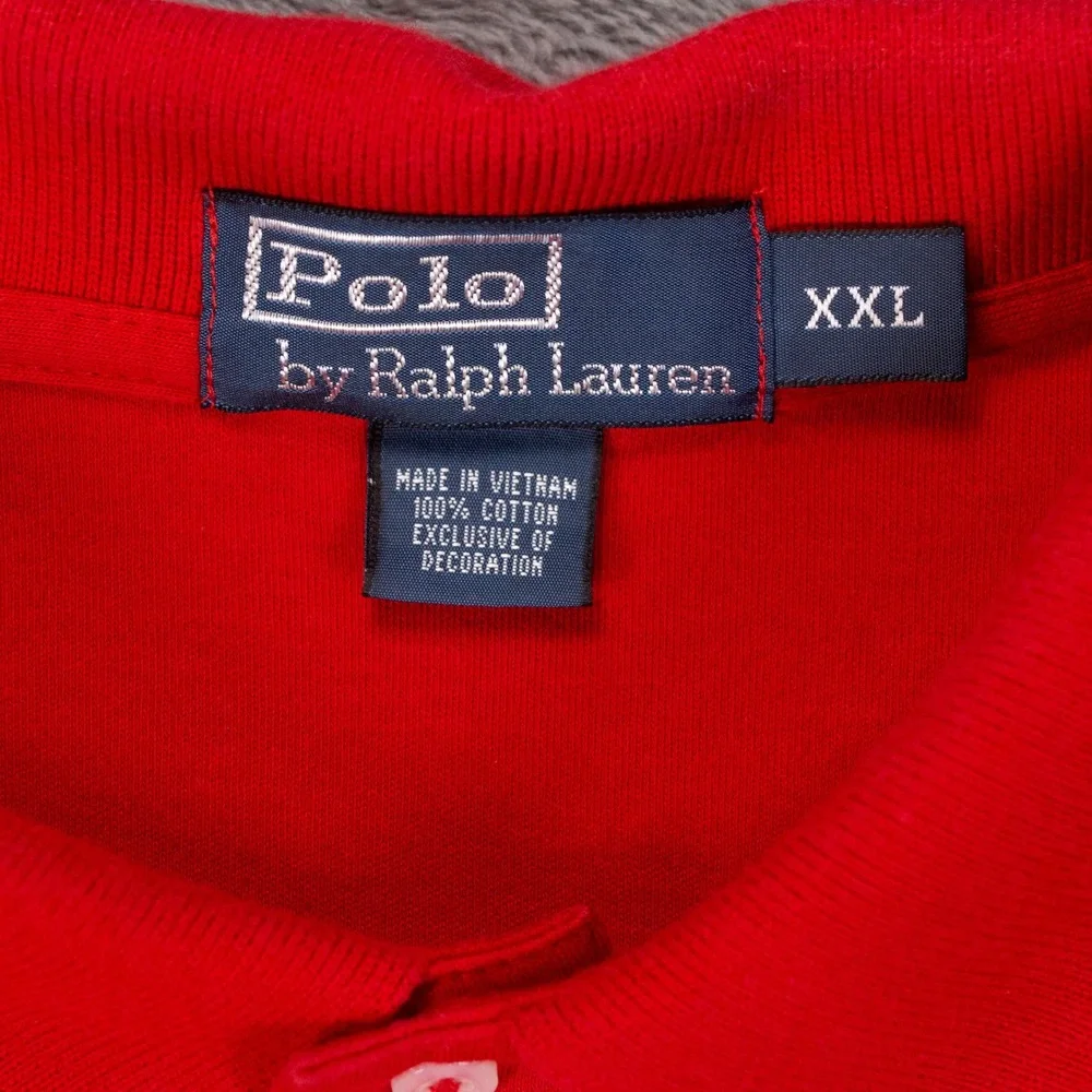 Lot of 2 Vintage Polo Ralph Lauren Mens 2XL Polo Shirts‎ Yellow Red Short Sleeve